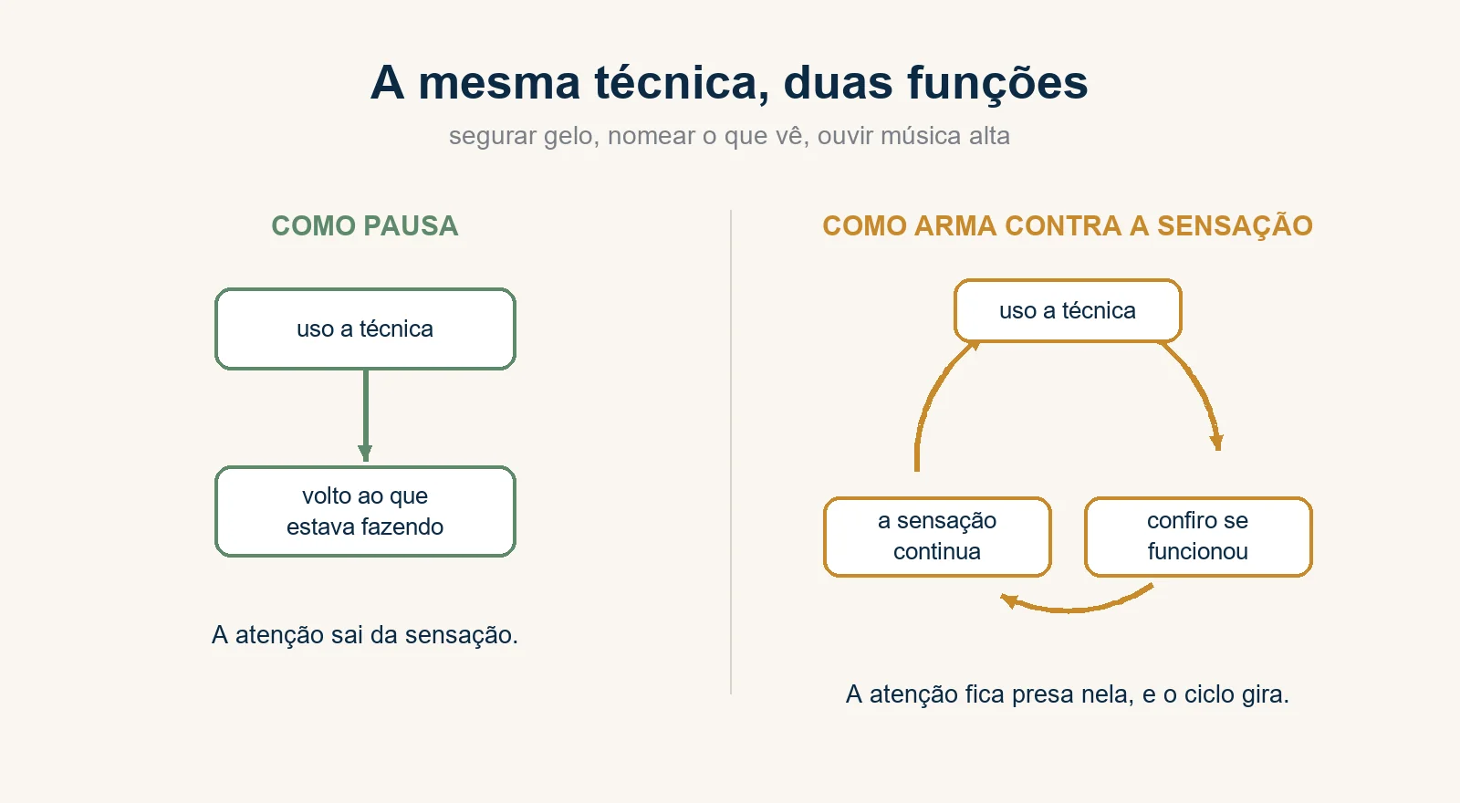 Tratamento caseiro para despersonalização: a mesma técnica como pausa ou como checagem